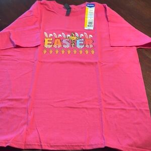 Gildan Unisex Hot Pink Easter Graphic Short Sleeve Tee